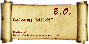 Belovay Odiló névjegykártya